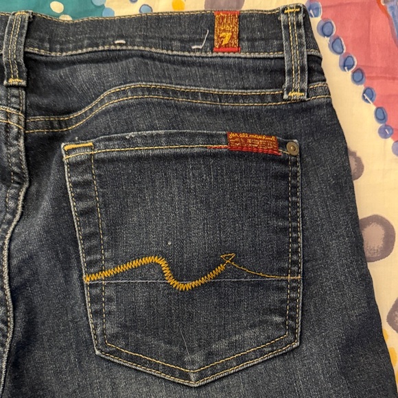 7 For All Mankind Dark Blue Straight Leg Jeans